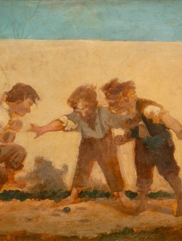 Il gioco della buchetta - Museo Civico giovanni Fattori, dettaglio